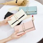CLUCI Leather Wallet for Women Slim Designer Trifold Ladies Credit Card Holder Cream White
