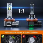 SEALIGHT 2023 Newest 9005/HB3 H11/H8/H9 LED Headlight Bulbs combo, 1:1 Mini Size 20000LM 500% Ultra Brightness 6500K Cool White with 14000RPM Cooling Fan, Halogen Replacement, Plug-N-Play, Pack of 4