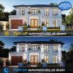 2-Pack White Outdoor Wall Sconces Dusk to Dawn, Up Down Modern Exterior Light Fixtures for House, Outside Wall Lights for Porch Garage Patio Front Door Hallway, Weather-Proof Aluminum Finish