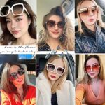 Dollger Oversized Square Sunglasses for Women Trendy Big Large Wide Fashion Shades for Men 100% UV Protection WHITE