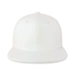 CHOK.LIDS Leather Flat Brim Hats for Men Women Hip Hop Flat Bill Baseball Snapback Blank Hats Solid Panther Black Fitted caps (Leather White)