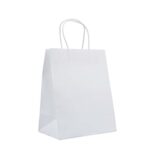 Amazon Basics Kraft Paper Bags with Handles, 8″x4.75″x10″, 25-Pack, White