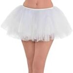 Dazzling & Stylish White Polyester One-Size Tutu Skirt – 1 Pc – Perfect for Parties, Raves & Festivals