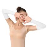 ALLNOWA Elbow Length Gloves Spandex Fingerless Long Gloves Costume Glove One Size Fits All Unisex (White)