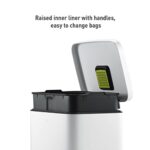 EKO Madison Matte White 50 Liter/13.2 Gallon Step Trash Can with Inner Liner – Fingerprint Resistant Finish