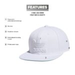 adidas Originals Men’s Trefoil Chain Flatbrim Snapback Cap, White/White, One Size