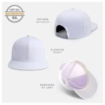 CHOK.LIDS Flat Bill Visor Classic Snapback Hat Blank Adjustable Brim High Top End Trendy Color Style Plain Tone Baseball Cap (White)