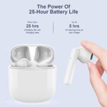 True Wireless Earbuds, Bluetooth 5.2 Earbuds IPX7 Waterproof Wireless Bluetooth Headphones with Mic Charging Case 30H Playtime,Pop-ups Auto Pairing Hi-Fi Stereo Sound Headset for iOS/Android(White)