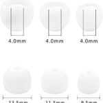 ALXCD Ear Tips for in-Ear Headphones, S/M/L Sizes 12 Pairs Soft Silicon Earbuds Tips Eartips with 3.8mm Connector Hole, Fit Most in-Ear Earbuds(Inner Hole 3.8mm -4.8mm) 12 Pairs, White, S/M/L