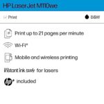 HP LaserJet M110we Wireless Black and White Printer with HP+ and Bonus 6 Months Instant Ink (7MD66E)