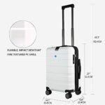 KROSER Hardside Expandable Carry On Luggage with Spinner Wheels & Built-in TSA Lock, Durable Suitcase Rolling Luggage, Carry-On 20-Inch, White