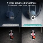 Solar Security Camera Wireless Outdoor WiFi (Enhanced Spotlight) 2K 360° View, AI Detection, Solar Powered Security Camera Outside, Color Night Vision /15000mAh Battery /2-Way Audio /IP65 Waterproof