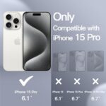 JETech Magnetic Silicone Case for iPhone 15 Pro 6.1-Inch, Compatible with MagSafe, Phone Cover with Camera Lens Full Protection (White)