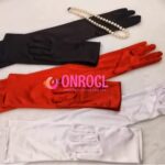 ONROCL Long White Satin Gloves 1920s the Great Gatsby Flapper Evening Opera Party Gloves Adult Size Stretchy Breathable Elbow Length 21”