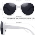 Joopin Oversized White Sunglasses, Trendy Large Womens Sun Glasses Polarized UV Protection, Ladies Big Sunnies Shades for Sensitive Eyes