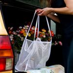 Covelin Women’s Beach Tote Bag, Mesh Handbag Top-Handle Shoulder Bag White