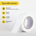 fowong White Window Weather Sealing Tape, Window Draft Isolation Sealing Film Tape, No Residue, Surface-Safe, Removes Cleanly, 2-Inch x 32 Yards