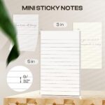 Lined Sticky Notes 3×5 in, 6 Pack, 30 Sheets/Pad, White Sticky Note Pads, Small Sticky Notes with Lines, 3×5” Super Sticking Memo Pads Refills, Thickness Paper Easy to Post Ruled Notes Sticky Pads