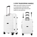GinzaTravel 3-piece set white color luggage with scratch-resistant PP material, expandable(?all 20 24 28), Super light, thickened, large-capacity double seal suitcase
