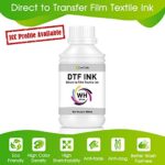 CenDale Premium DTF White Ink – DTF Transfer Ink for PET Film, Refill DTF Ink for Epson ET-8550, L1800, L800, R2400, P400, P800, XP15000, Heat Transfer Printing Direct to Film (500ml)