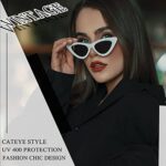 Joopin Polarized Cat Eye Sunglasses for Women, Narrow Pointy Shades for Women, Retro Trendy Cateye Womens Sun Glasses for Driving Cosplay (White Black)