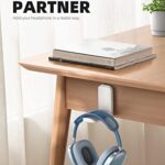 Lamicall Headphone Stand, Sticky Headset Hanger – Adhesive Headphone Holder Hook Mount, Headset Stand Holder Clip Under Desk, Earphone Clamp for Airpods Max, HyperX, Sennheiser, White
