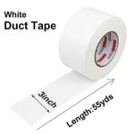 JIALAI HOME White Duct Tape, Wide Roll, 3 inches x 55 Yards (164 ft), Heavy-Duty, Waterproof, 1 Roll Pack, 9 Mil Thickness, for Repairs, Industrial, Professional Use