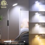 luckystyle White Floor Lamp,Super Bright Dimmable Led Floor Lamps for Living Room, Custom Color Temperature Standing Lamp with Remote Push Button, Adjustable Gooseneck Reading Floor Lamp (LK-1006)