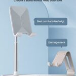 LISEN Desk Organizers and Accessories Workspace Cell Phone Stand White Height Angle Adjustable Stable Holder Sturdy Stand for 4-10in iPhone 13 Pro iPad Kindel Samsung etc