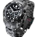 Invicta Men’s 0076 Pro Diver Collection Chronograph Black Ion-Plated Stainless Steel Watch