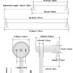 Adjustable 16 to 27.6 Inch Single Towel Bar, iMomwee Oil Rubbed White Finished Stainless Steel Bath Towel Holder, Wall Mounted Towel Rail for Bathroom Kitchen Washroom, 1″ Diameter Towel Rod with Hook