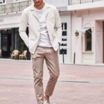 COOFANDY Men’s Casual Sport Coat Cotton Linen Blazer Jacket Lightweight Suit Jackets White