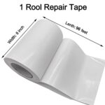 Autrends White Repair Tape – 8″ x96ft Tent Repair Tape RV Awning Repair Tape Strong Adhesive Waterproof Tape Tarp Repair Tape Repair kit for Indoor/Outdoor Use, RV, Boat Etc.