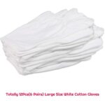White Cotton Gloves, Anezus 6 Pairs Cotton Gloves Large Cloth Gloves for Women Dry Hands Eczema Moisturizing Serving Archival Cleaning Coin Jewelry Silver Costume Inspection
