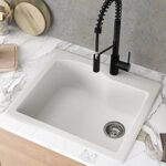 KRAUS KGD-441 Quarza 25-inch Dual Mount Single Bowl Granite Kitchen Sink in White