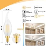 CRLight LED Candelabra Bulb 25W Equivalent 250 Lumens, 3000K Soft White 2W Dimmable LED Chandelier Light Bulbs, E12 Vintage Edison C35 Frosted Glass Candle Flame Tip, 12 Pack