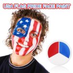 MEICOLY Red White Blue Face Body Paint,Patriotic Veterans Day Independence Day 4th of July Pride Face Paint Makeup, American Flag Face Painting Makeup for Prides,SFX Halloween Clown Cosplay Makeup