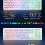 Wireless Keyboard and Mouse Combo – RGB Backlit, Rechargeable & Light Up Letters, Full-Size, Ergonomic Tilt Angle, Sleep Mode, 2.4GHz Quiet Keyboard Mouse for Mac, Windows, Laptop, PC, Trueque(White)