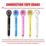Alopuxi 5pcs Correction Tape Pen, White, 1/5″ x 236″, Push-pull Protectiv