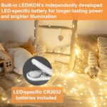 LEDIKON 6 Pack LED Fairy Lights Battery Operated String Lights – 7.2ft 20 LED,Silver Wire Warm White | Wedding,Party Centerpieces,Table Decor | DIY Crafts,Christmas,All Occasions | Mason Jars Décor