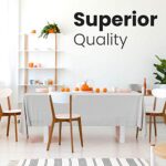 5 Pack Premium White Plastic Tablecloth – 108 x 54 in. Disposable Rectangle Plastic Table Cloth – Decorative Rectangle Table Cover Smooth Tablecloth – Disposable Table Cloths For Parties, Weddings.