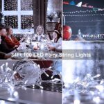 echosari Outdoor LED Fairy String Lights, Battery Operated 100 LED Garden Lights with Remote Dimmable, Timer, 8 Modes for Outdoor Indoor Backyard Room Decoration (Cool White)