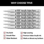 White Marker Paint Pens – 6 Pack Acrylic White Permanent Marker, 0.7mm Extra Fine Tip Paint Pen for Art projects, Drawing, Rock Painting, Stone, Ceramic, Glass, Wood, Plastic, Metal, Canvas DIY Crafts