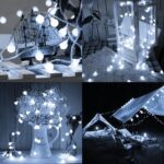 KNONEW USB Mini Fairy Lights, 43Ft 100 LED Globe String Lights, 8 Modes String Lights with Remote, Globe Lights for Indoor Outdoor Bedroom Living Room Wedding Party Garden Decor, Cool White