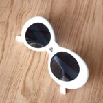 JUSLINK Bold Retro Oval Mod Thick Frame Sunglasses Round Lens Clout Oval Goggles White