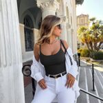 OQQ Women’s 3 Piece Yoga Sexy Ribbed One Sleeveless Tank Top BodySuit, Black,grey,white, Small