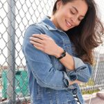 Armitron Women’s 75/2447BLK Diamond-Accented Watch with Black Leather Band