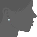 Amazon Collection 10k White Gold 5mm Princess Cut December Birthstone Blue Topaz Square Stud Earrings for Women