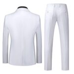 MOGU Mens Slim Fit Suit 2 Piece Tuxedo for Daily Business Wedding Party (Suit Jacket + Pants) US Size Blazer 44/Pants 40 White