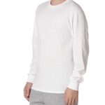 Jerzees Mens Dri-Power Long Sleeve T-Shirt T Shirt, White, Large US